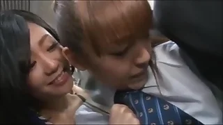 Japanese girl gets molested primarily the train by a lesbian